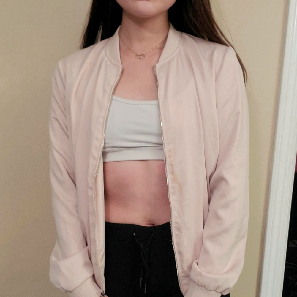 ZARA BABY PINK BOMBER JACKET